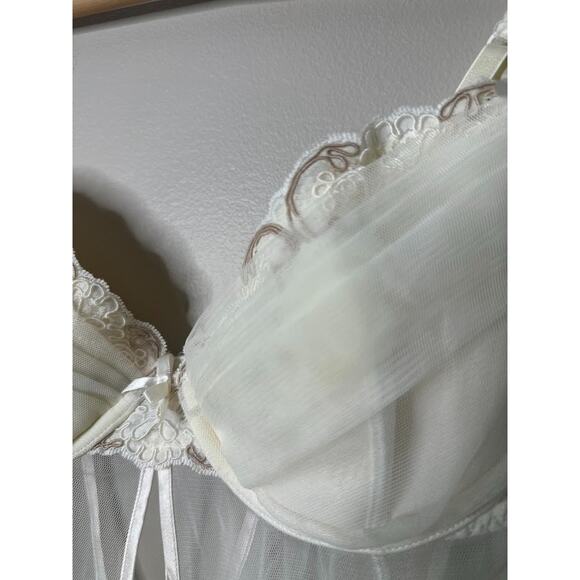 Victoria's Secret Babydoll Mesh Slip Fairy Cottage Core Y2K Lingerie Top 36 C - Picture 4 of 9